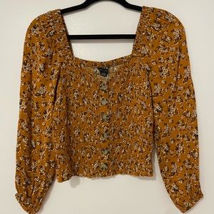 American Eagle burnt orange floral crop top
